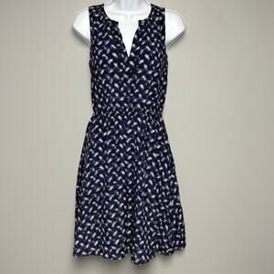 Rebecca Taylor 100% Silk Navy Blue Beach Lightweight Resort Cruise Sundress Sz 2